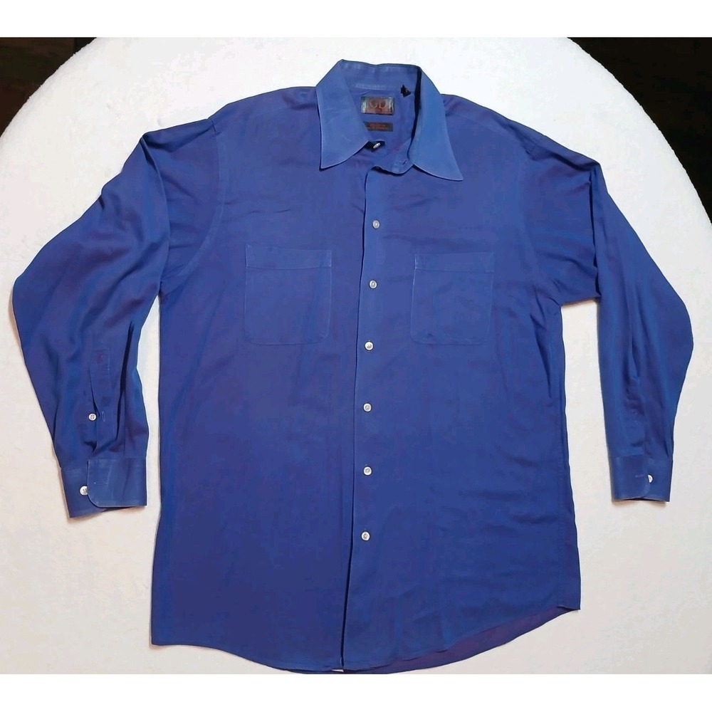 VTG Grateful Dead GD Men Dress Shirt 16.5 32/33 Purple Textured Cotton Button Up